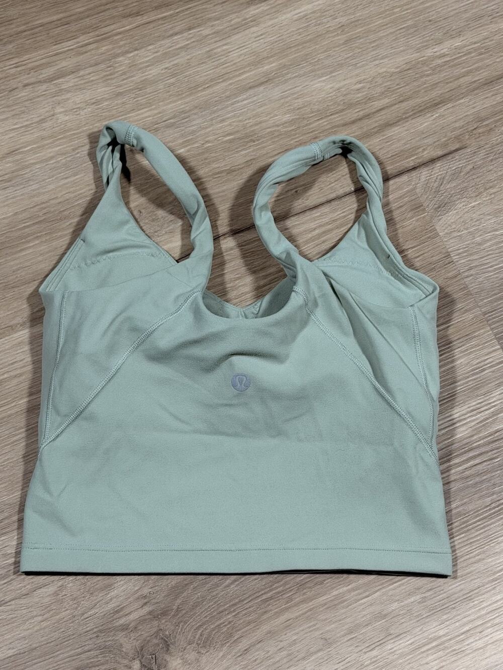 Lululemon Align Tank Top Womens Size 2 Sage Green Nulu Cropped Built-In Bra